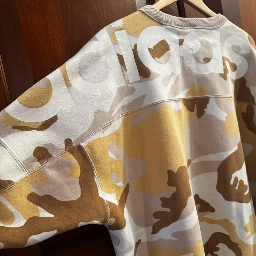 Adidas Originals R.Y.V. Brown Beige Camouflage Crewneck Sweatshirt Men's 2XL
